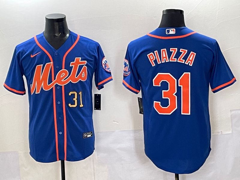 Men 2025 New York Mets #31 Piazza Blue Game Nike MLB Jersey style 07